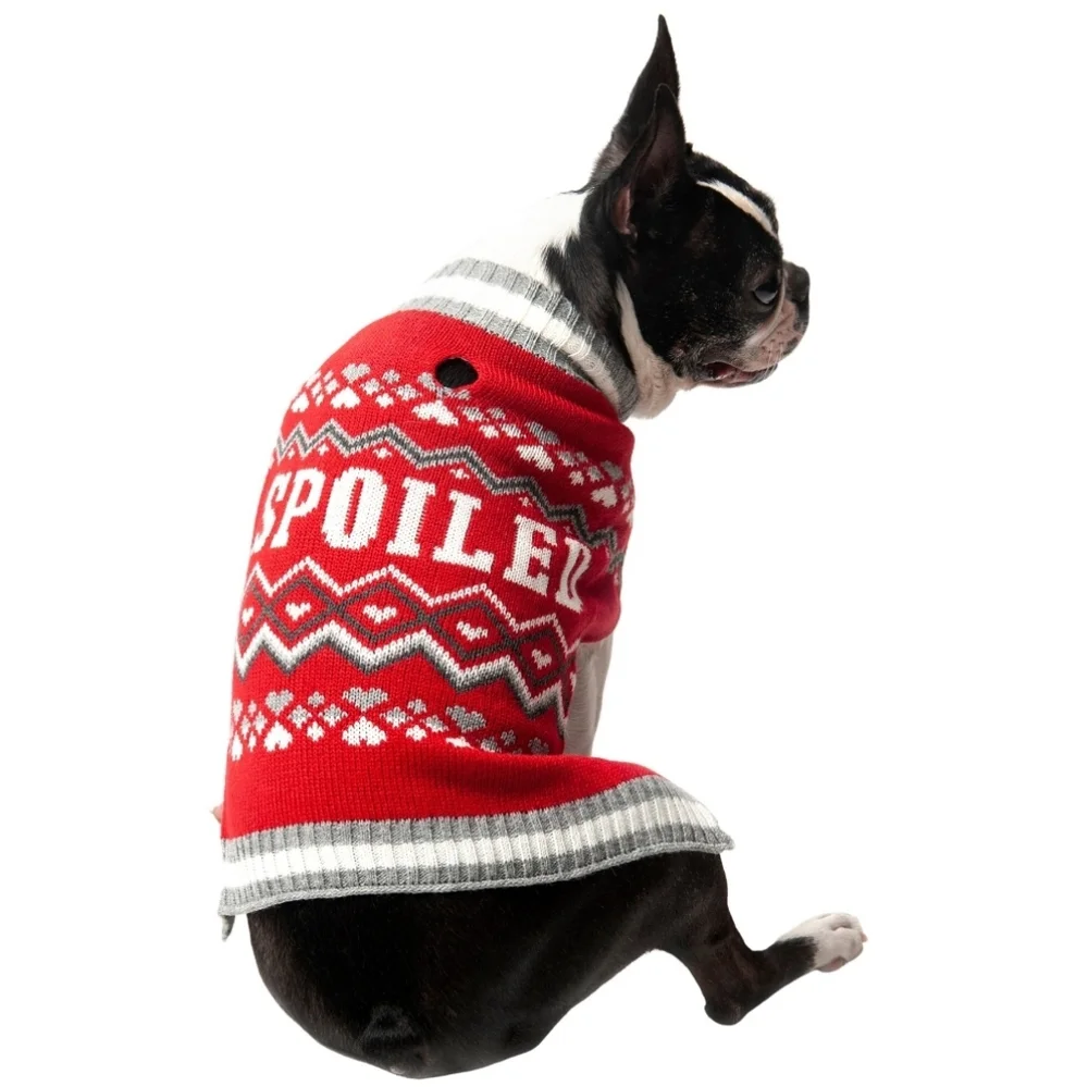 Spoiled Red Pet Sweater – Size Small Dog/Cat Holiday Knit Sweater, NWT